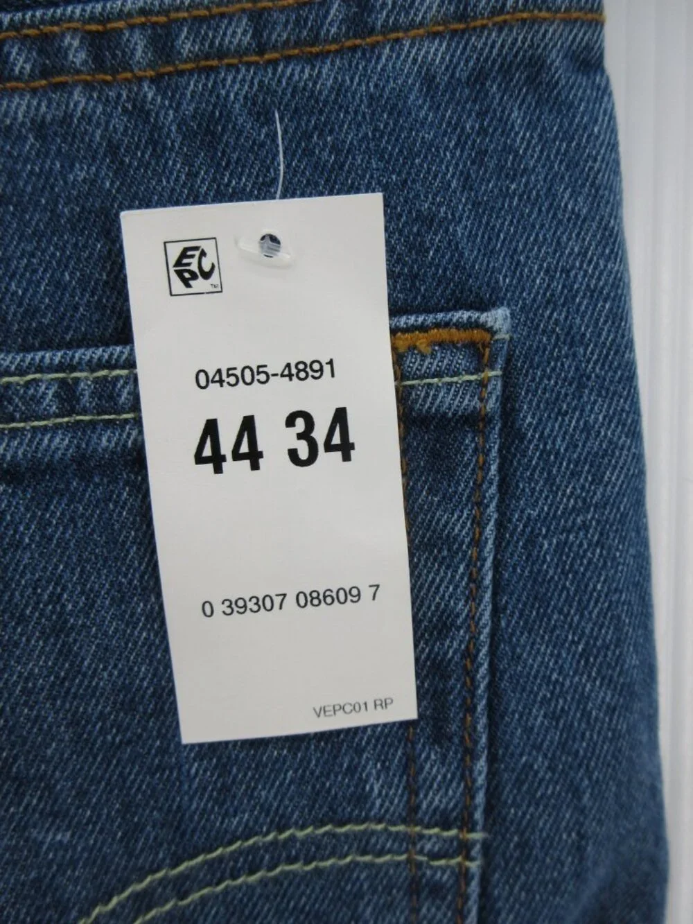 Levis 505 Jeans 44X34 Regular Fit Straight Leg Red Tab Denim Pants NEW
